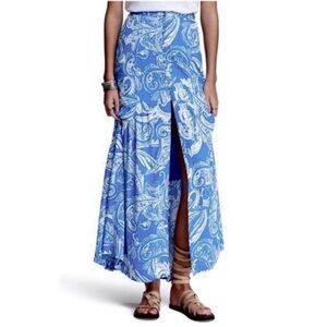 Free People Blue Paisley Maxi Skirt Size 2
